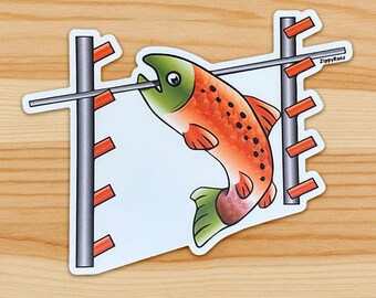 Ninja Warrior Inspired "Salmon Ladder" Sticker