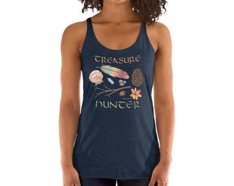 Womens “Treasure Hunter” Hiking Camping Nature Racerback Tank Top