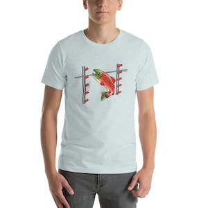 Unisex Mens &quot;Salmon Ladder&quot; Ninja Warrior Inspired Short-Sleeve T-Shirt