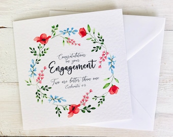 Tarjeta de compromiso / Tarjeta de compromiso cristiana / Tarjeta de pareja / Tarjetas con versículos bíblicos / Tarjetas cristianas / Tarjeta de felicitación cristiana / Compromiso