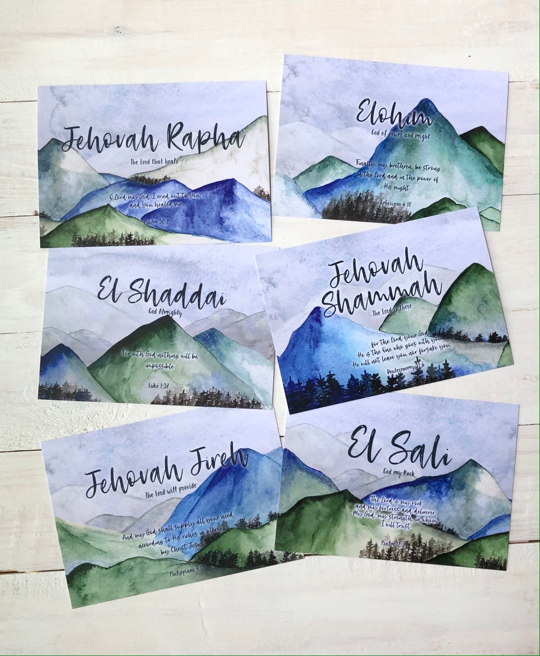 The Names of God Postcards | Set of Bible Verse Postcards | Christian ...