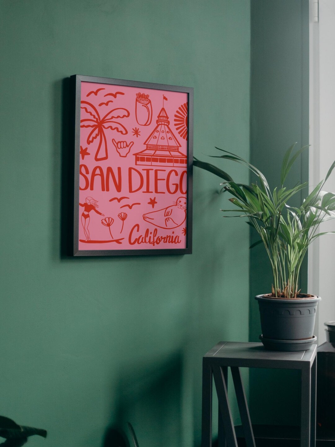 San Diego Wall Art, Travel Wall Art, San Diego Print, Digital Art Print ...