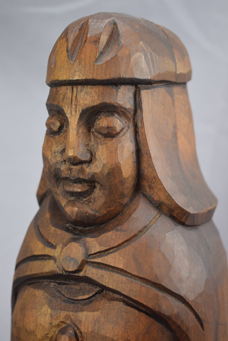 Unusual Carved Wood Wine Bottle Holder Case Medieval Knight Etsy