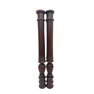 21&quot; Vintage Wood Post Pillars, Architectural Fluted Pilasters, French Antique Salvaged Furniture Columns