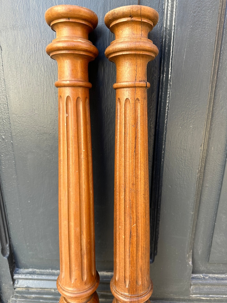 25 Fluted Wood Columns Walnut Salvaged Furniture Parts Etsy