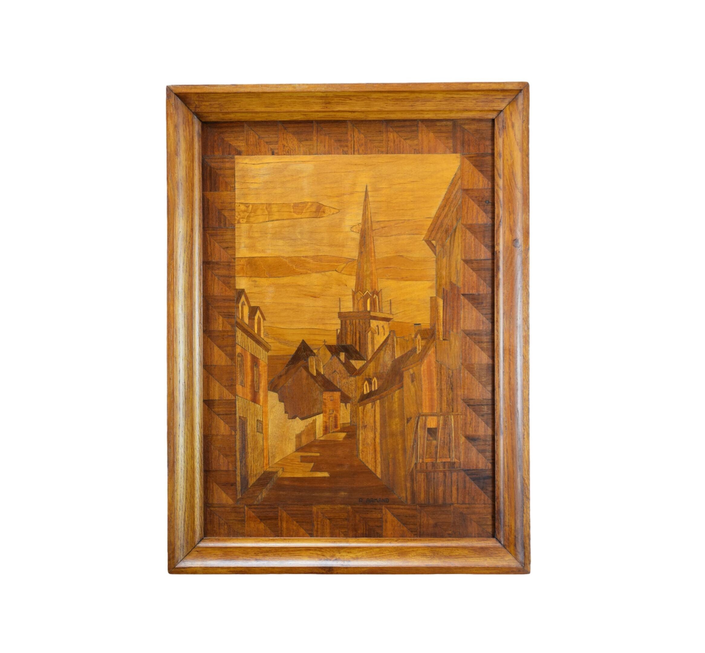 Louis Vuitton plaque and marquetry