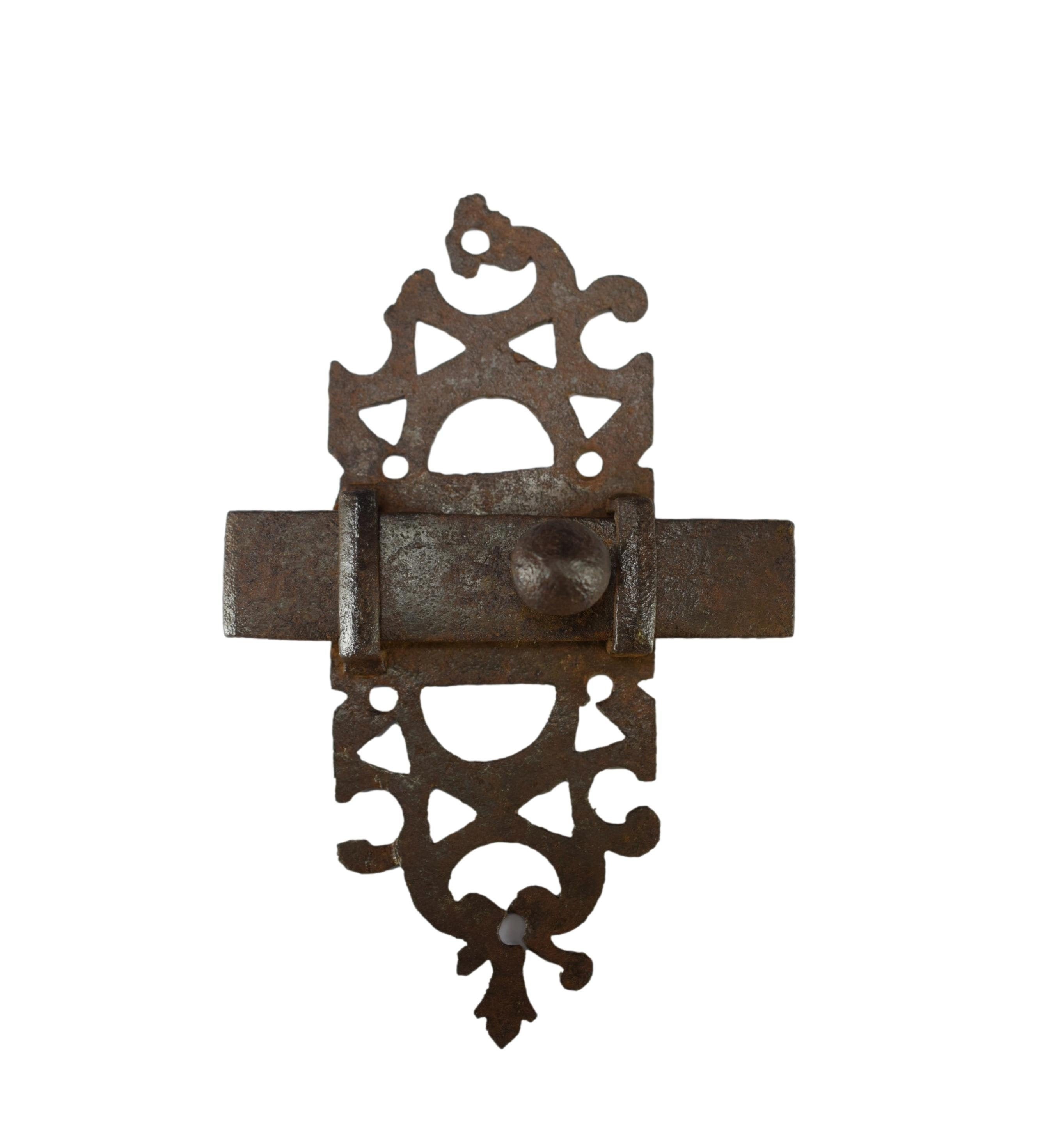 5 1/2 18Ème.c Fer Forgé Coulissant Bras Armoire Grange Porte Serrure