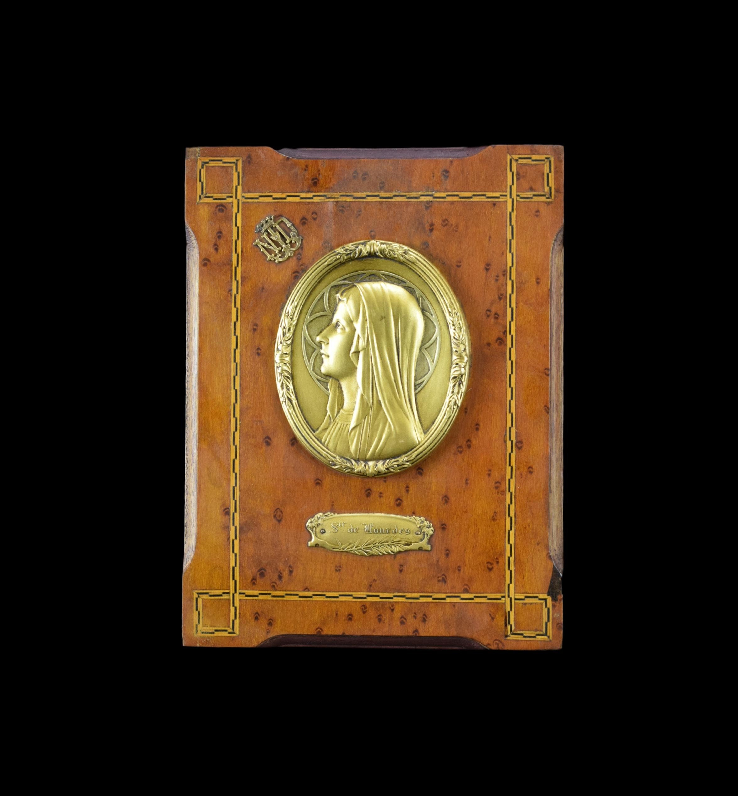 Lourdes Vintage Français Religious Mary Standing Plaque Oratoire Plaque