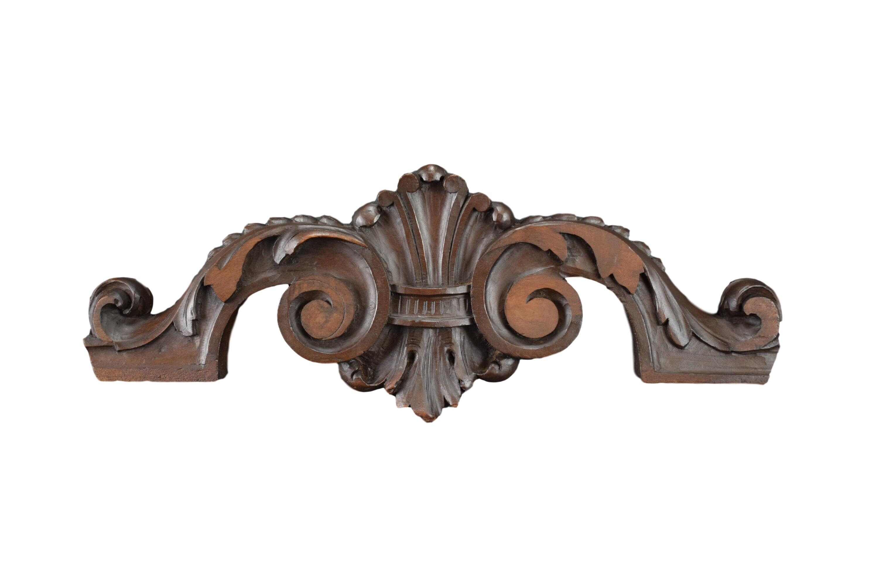 Carved Wood Ornate Scroll Pediment Crest Cornice for Above Etsy