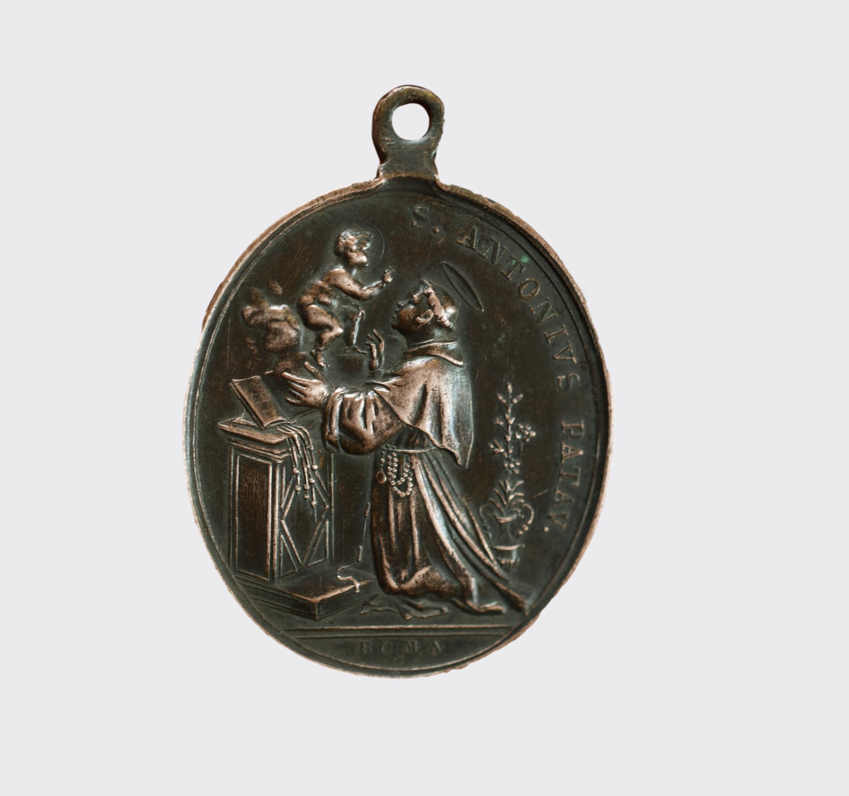 Vintage Grand St Anthony Padoue et Mary Medal Roma