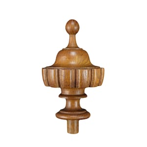 6&quot; Salvaged Wood Finial, Bed Staircase Newel Post Caps DIY, Wooden Tie Backs