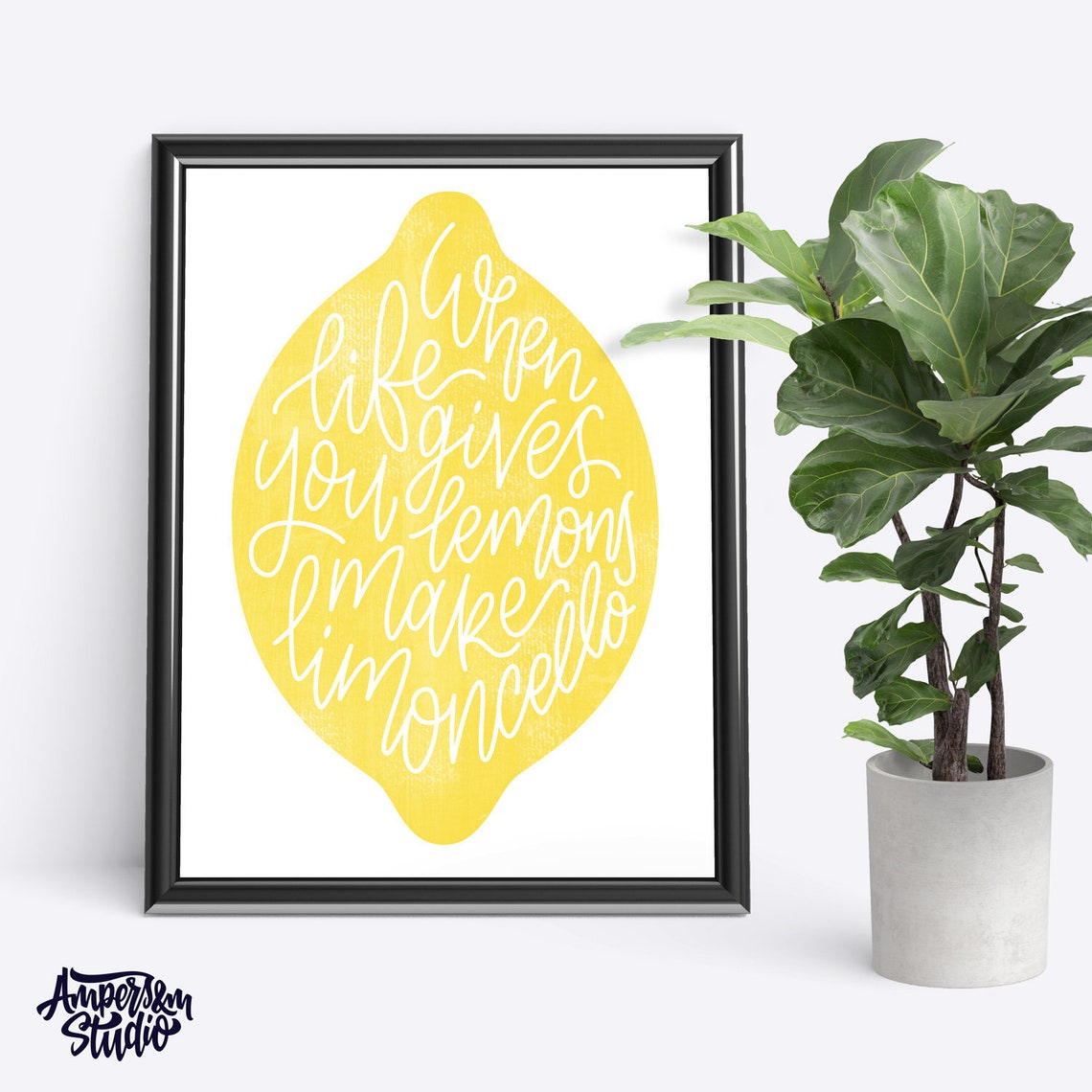 When Life Gives You Lemons Make Limoncello Art Print, Lemon Quote 5 X 7 ...