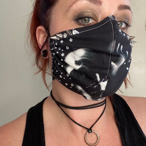 Goth glow in the dark face mask