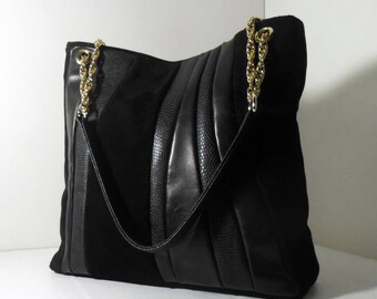 Women's Genuine Leather Handbag -mod.28 black