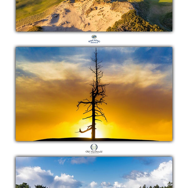 Bandon Dunes Golf Poster featuring the 5 courses - Fine Art Golf Prints