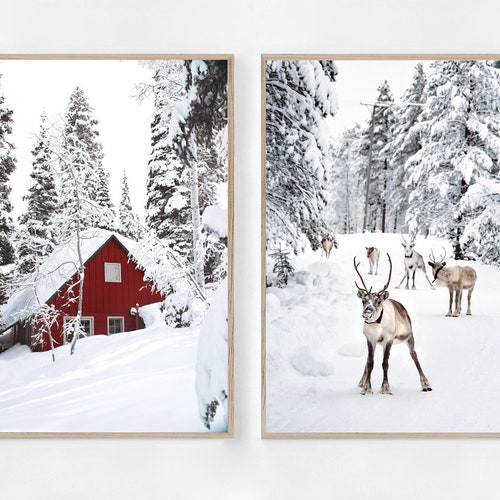 Winter Wonderland Winter Forest Snowy Scene Digital Art Print Download