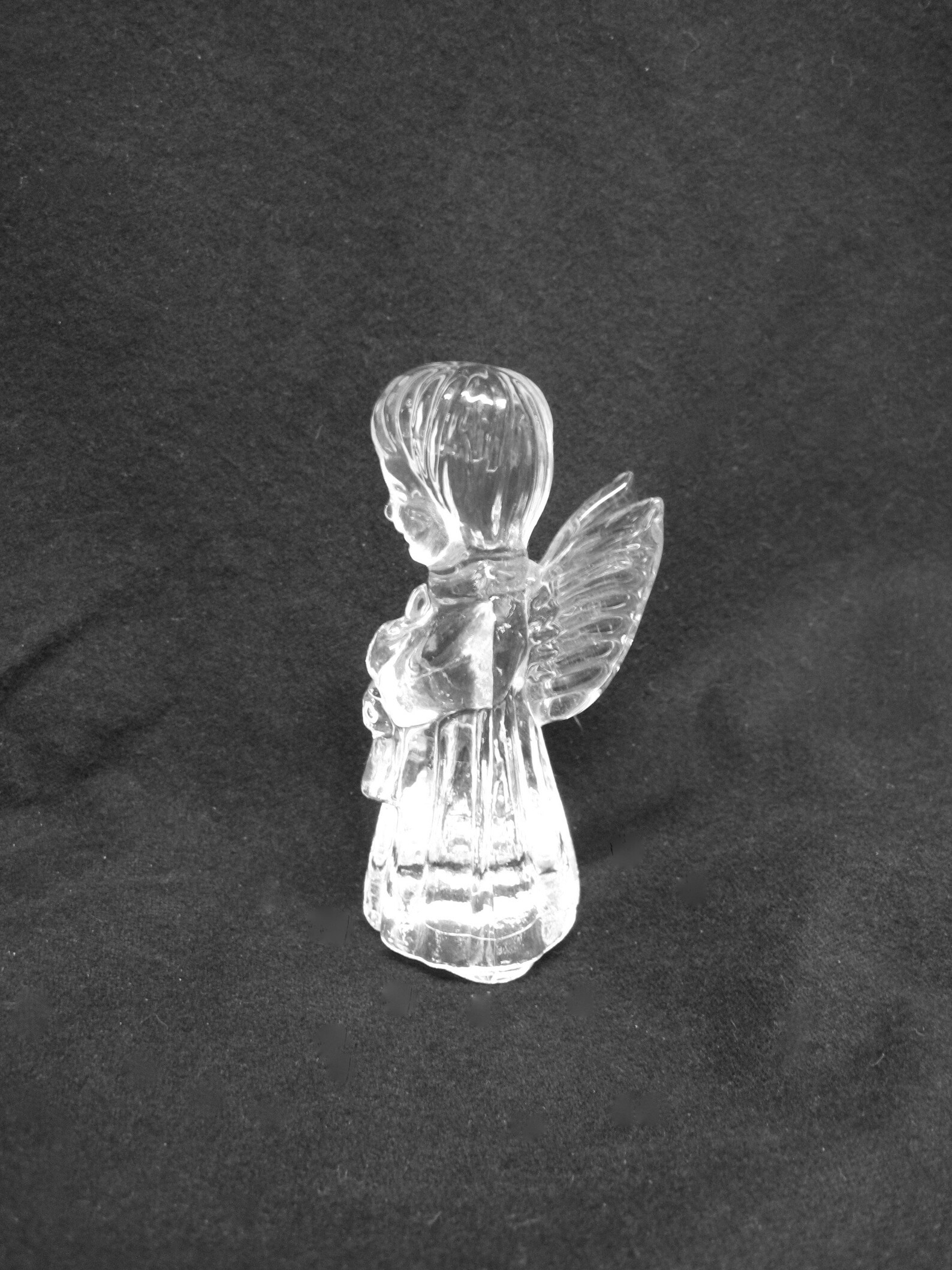 Clear Glass Angel Figurine Small Angle Playing Horn Glass Etsy