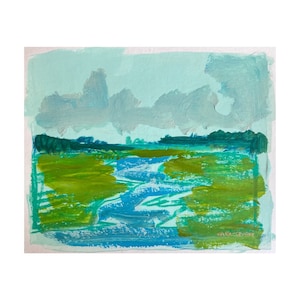 Original Abstract Landscape Painting, 8x10