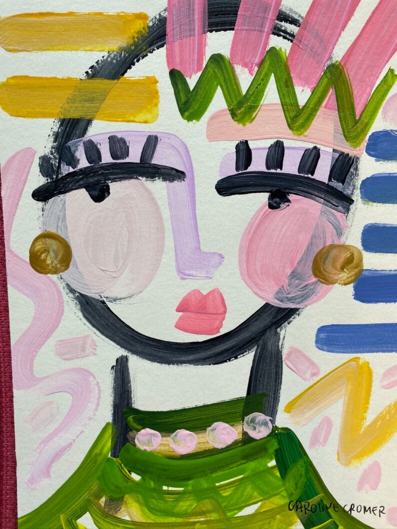 Abstract Face Art Original Art Caroline Cromer Art