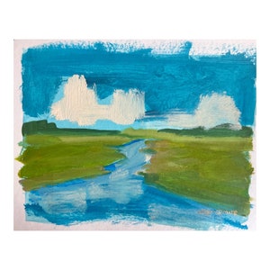 Original Abstract Landscape Painting, 8x10