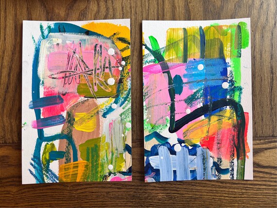 Paintings Original Art, Art Pair 6x9 - Etsy