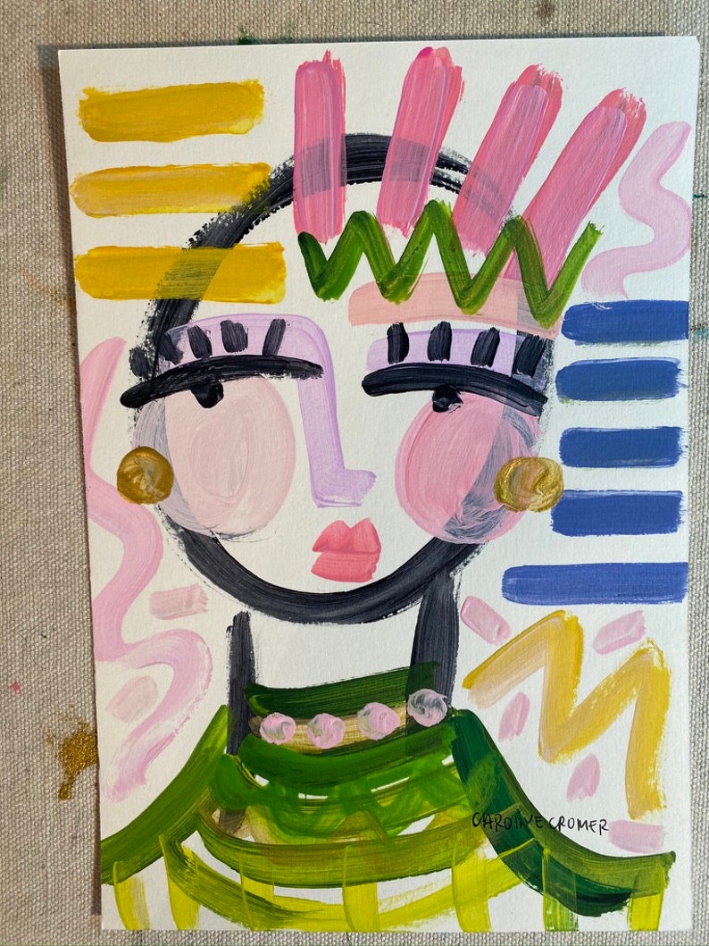 Abstract Face Art Original Art Caroline Cromer Art