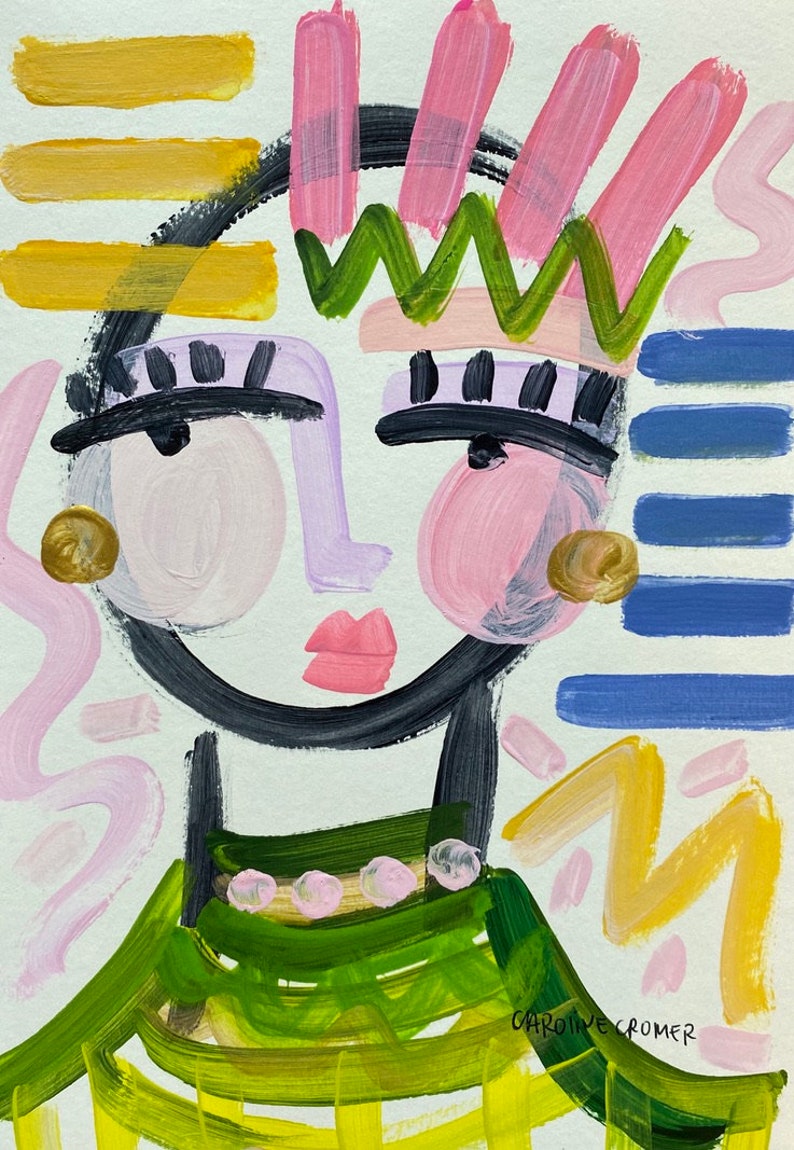 Abstract Face Art Original Art Caroline Cromer Art