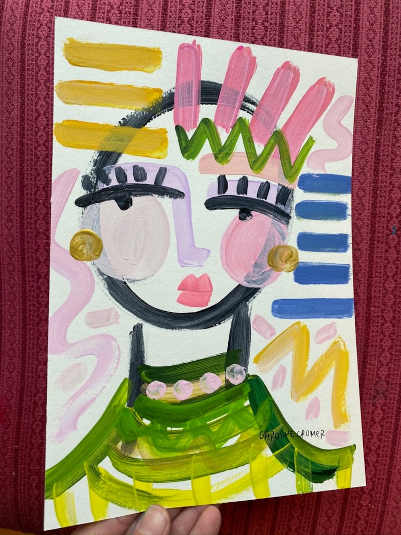 Abstract Face Art Original Art Caroline Cromer Art