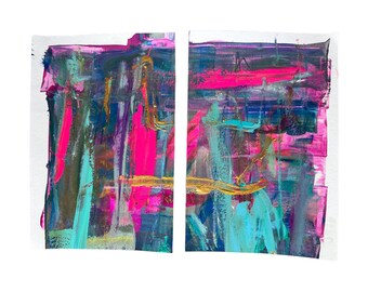 Bundle Deal Set of Two 5x7 Abstract Paintings