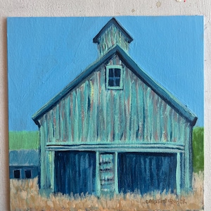 8x8 Barn Painting, Original Painting, Southern Home Art