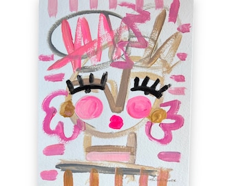 Abstract Face Art, 9x12 Art