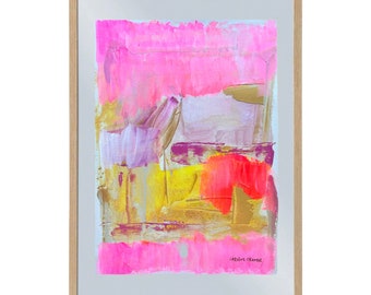 Kolorowa sztuka abstrakcyjna, 11x15 abstrakcyjny obraz, Caroline Cromer Art