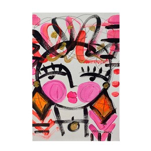 7x10 Abstract Woman Face Art
