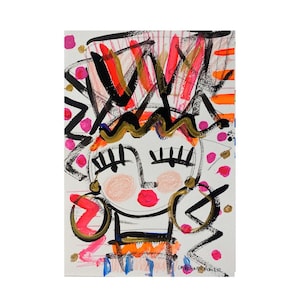 7x10 Abstract Woman Face Art