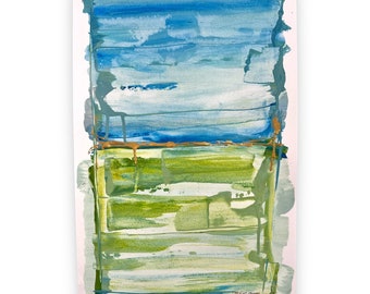 12x18 Prosty abstrakcyjny obraz krajobrazowy autorstwa Caroline Cromer