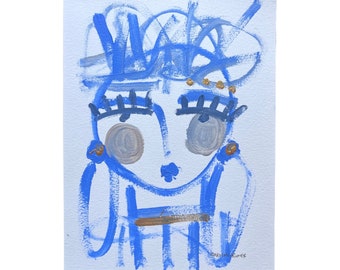 Abstract Face Art, 9x12 Art