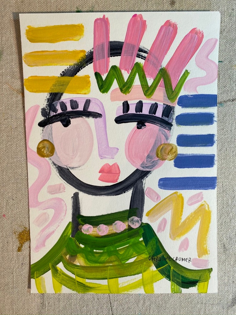 Abstract Face Art Original Art Caroline Cromer Art
