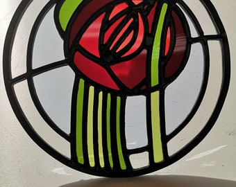 Charles Rennie Mackintosh stained glass rose