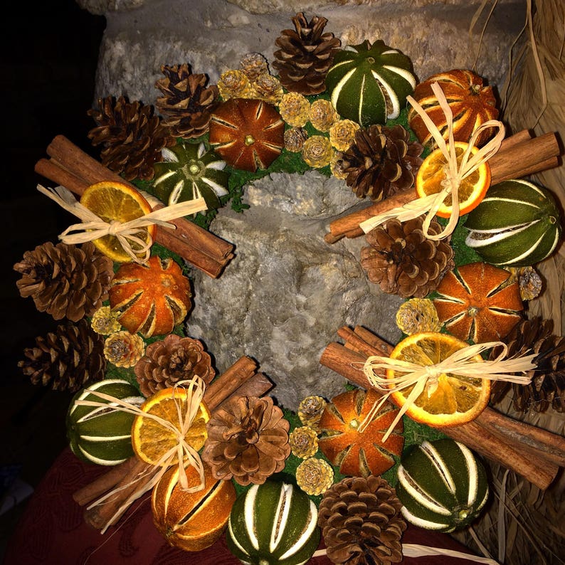 Dried Fruit Wreath. Pine Cone Wreath. Farmhouse Wreath. Etsy