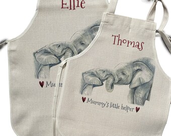 Personalised Children's Apron, Mummy's little helper Apron, Elephant apron, kids apron, Toddler Apron, infant Apron, Animal Apron,