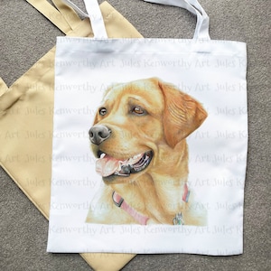 Labrador Tote Bag, Labrador Illustration, Soft Tote Bag, Dog Bag, Labrador Lover Bag, Unique Gift for Dog Lover