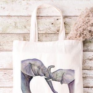 Elephant Tote Bag, Personalised Elephant Bag, Elephant Lover Bag, Love you mum gift, Personalised Gift, Elephant Tote for Mom, Mother’s Day