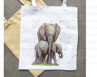 Elephant Tote Bag, Personalised Elephant Bag, Elephant Lover Bag, Love you mum gift, Personalised Gift, Elephant Tote for Mom, Mother’s Day