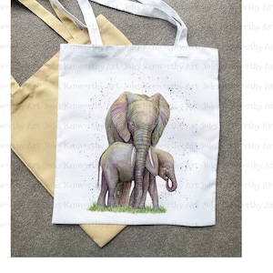 Elephant Tote Bag, Personalised Elephant Bag, Elephant Lover Bag, Love you mum gift, Personalised Gift, Elephant Tote for Mom, Mother’s Day