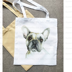 French Bulldog Tote Bag, Personalised French Bulldog Tote Bag,  Soft Tote Bag, Frenchie Shopping Bag, Unique Frenchie Gift, Frenchie Bag,
