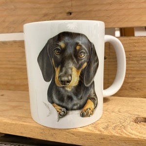 Personalised Dachshund Mug, Cute Dog Cup, Coffee Mug, Pet Gift, Dog Lover Gift, Sausage Dog Cup, Dachshund Mug and Coaster Set