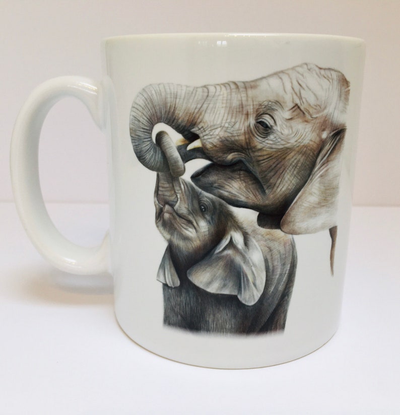 Personalised Elephant Mug Elephant Illustrated Mug Elephant Etsy
