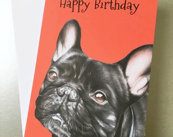 French Bulldog A5 Greetings Card, Happy Birthday French Bulldog Card, Unique Card, Black French Bulldog, Frenchie Card, Personalised Card