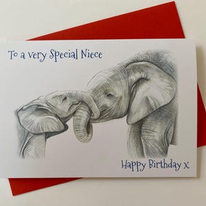 Biglietto d'auguri personalizzato "Buon compleanno nipote" in formato A5, biglietto d'auguri a forma di elefante, biglietto d'auguri speciale per nipote, biglietto per nipote amante degli elefanti