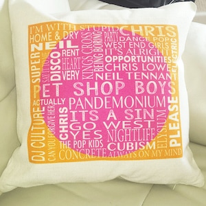 Pet Shop Boys Cushion, 40cm x 40 cm Linen Cushion with Included Soft Inner Cushion